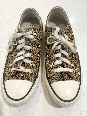 Converse Leopard Print Canvas Sneakers - White Laces